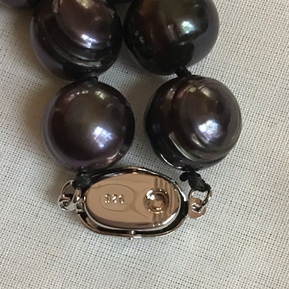 11mm Iridescent Tahitian Pearl Strand Sterling Silver - Picture 2 of 13